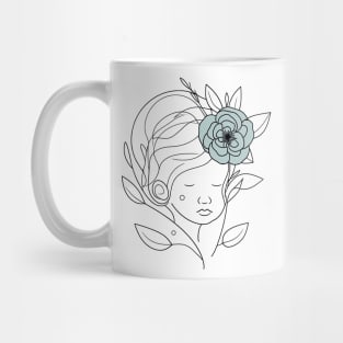 Flower girl outline Mug